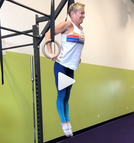 Fitness over fifty, muscle up, gymnastics, rings